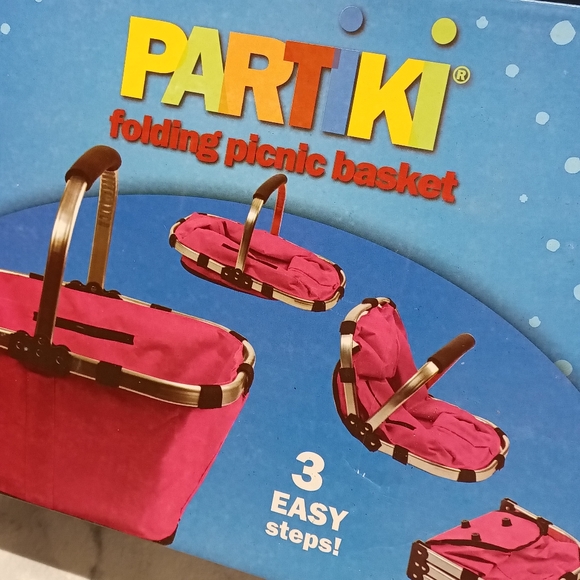 Partiki pink folding picnic basket new in box - Picture 10 of 12